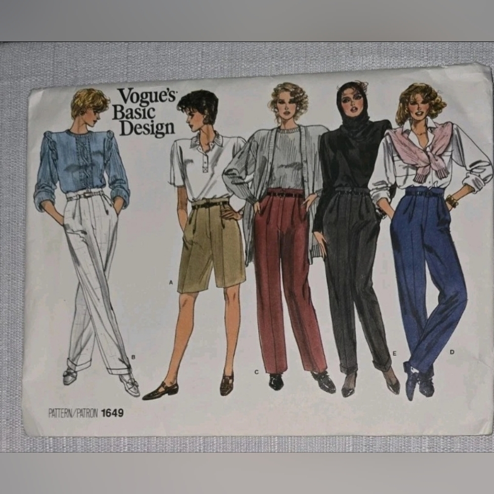 Vogue Pattern 1649 Size 6 8 10 Basic Design Misses Pants Shorts Uncut